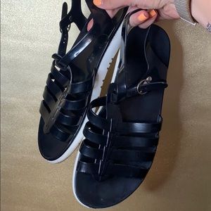 Black Jelly Sandals